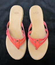 UGG Annice Coral Light Red Leather Sandals / Flip Flops - size 3 / 36 - RRP £60