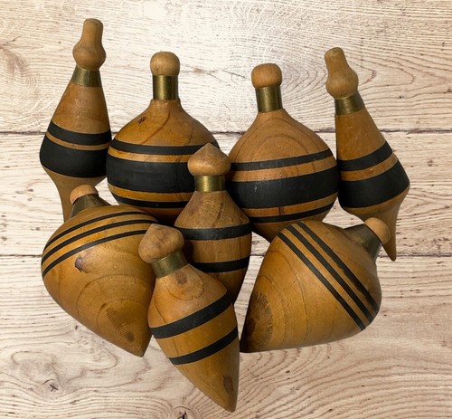 Rare wooden spinning tops - spinning,