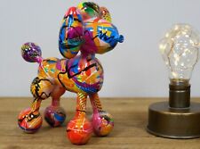 Abstract Brightly Coloured Graffiti Resin Balloon Dog Poodle Ornament Statue