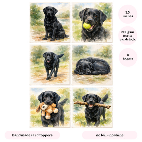 Dog card toppers black - toppers,