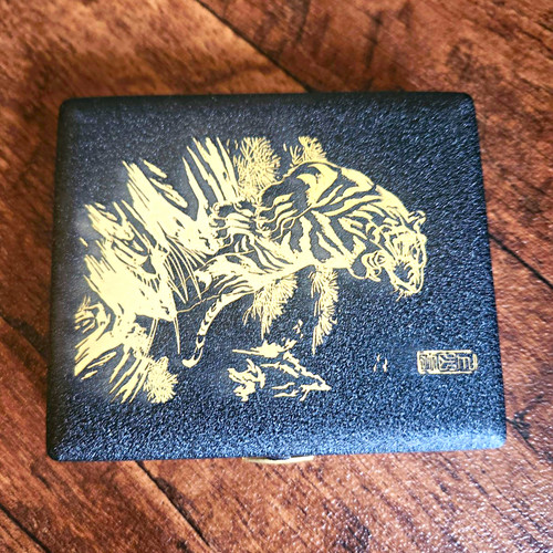 Metal cigarette case hinged - metal,
