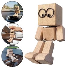 Shaking wooden man - figure, car