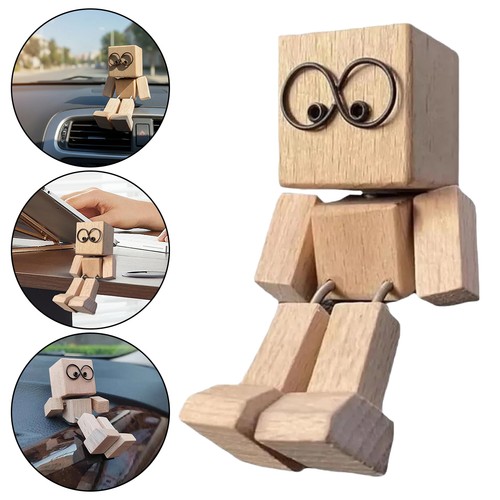Shaking wooden man figure - shaking, car