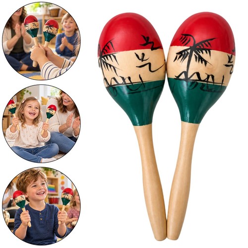 Wooden maracas 25cm set - maracas,