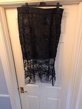 ZARA Ladies Black Lace Skirt Size Medium. Beaded.