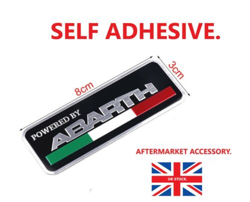 Abarth powered metal badge - powered, by