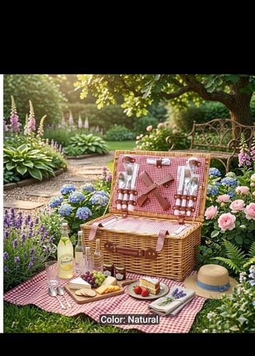 Luxury wicker picnic basket - wicker,