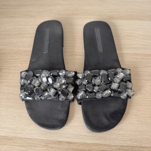 Zara black suede jewelled - zara,