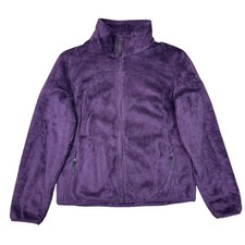 Fat Face Fleece Jacket Deep Pile Full Zip Teddy Purple Womens UK12