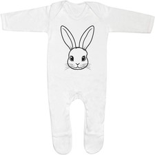 Rabbit face baby romper - 'rabbit,