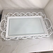Vtg White Painted Metal