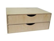 Wide Double A4 Wooden Drawer