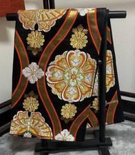 Japan Kimono Fukuro Obi Black