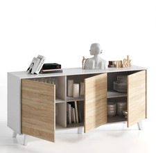 White Sideboard with Oak