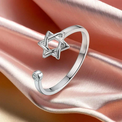 Hollow hexagon zircon jewish - zircon,