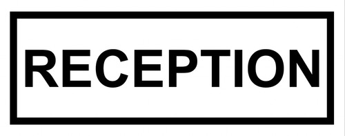 Reception sign adhesive - sign,