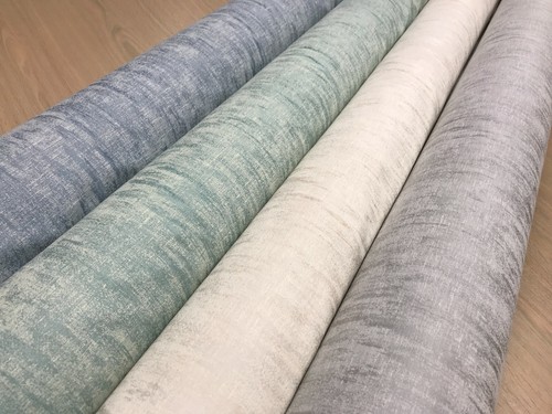 Damask fabric plain - , chalk