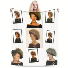 Kylie Minogue-Inspired Print Flannel Throw Blanket Polyester 120 x 80cm