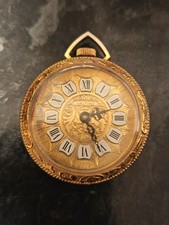 Vintage 1960/70s Gold Plated Valtine Manual Wind Ladies Pendant Watch, Working.