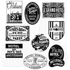 Tim Holtz Cling Rubber Stamps - Travel Labels CMS108