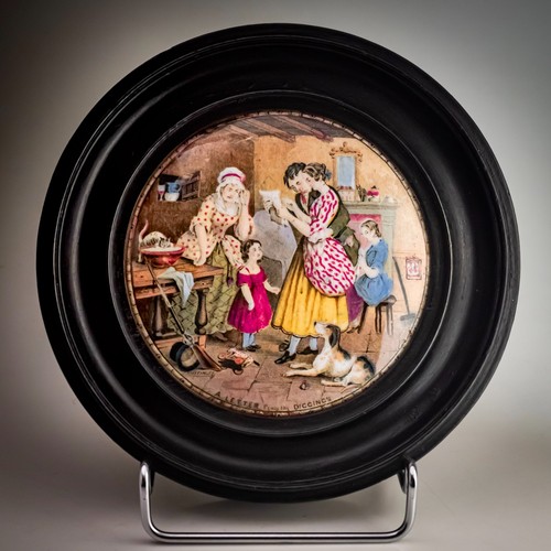 Victorian prattware pot lid - victorian,