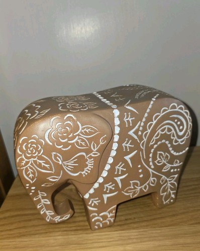 Carved resin elephant - carved,