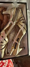 Jaques Vert Gold Evening Shoes Size 38
