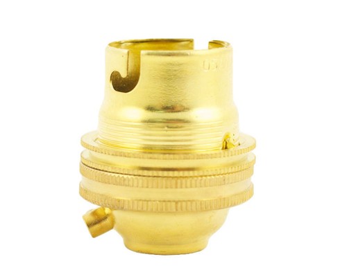 Brass lampholder unswitched - brass,