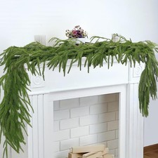 6/9/12FT Pre Lit Christmas Garland w/LED Lights Door Wreath Xmas Fireplace Decor