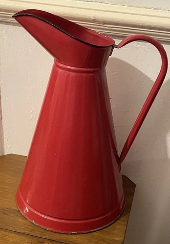 Red metal pitcher - metal, with