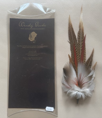 Feather brooch hat pin - hat,