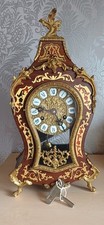Rococo Style faux boulle work Mantel Clock on Pedestal by Franz Hermle vintage