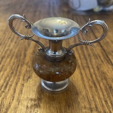 Vintage Metal and Onyx Vase