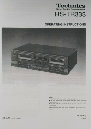 Technics tr333 cassette - technics,