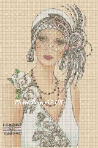 Art deco lady cross - art,