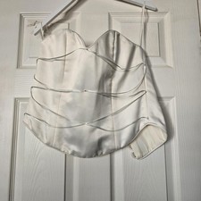 Ivory wedding basque with