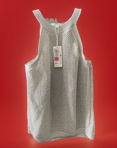 Silver tank top - silver, size