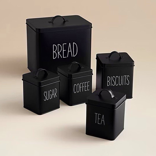 5pc black metal - black, kitchen