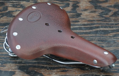 Brown leather touring bicycle - touring,