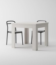 Square Extending Kitchen Dining Table Butterfly Flip Top Seats up to 8 White Ash