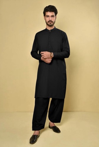 Black men shalwar kameez - black,