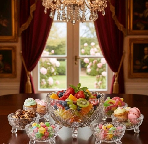 Piece footed glass bowls set - bowls,