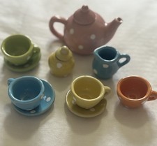 Set of Vintage Tea Party Set *Pink, Blue, Green,orange,yellow* for Children