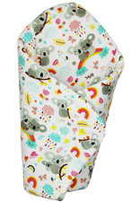 BABY SWADDLE WRAP SNUGGLE NEWBORN BLANKET PRAM QUILT SLEEPING BAG rainbow koala