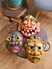 Vintage Korean Wooden Masks