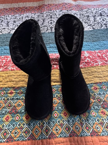 Bear paw women black - paw, suede