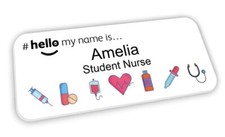 Hello My Name Is Badge White Medical Icons Design Student Nurse Midwife