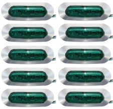10 pcs Green 24V LED Rear Side