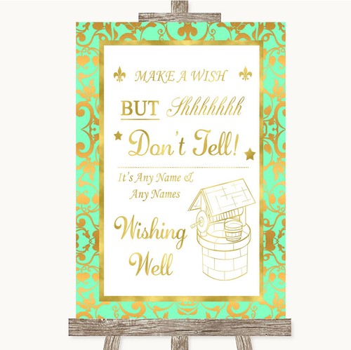 Mint green gold wishing - mint,