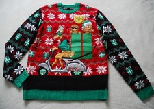 Blizzard Bay Ugly Christmas Jumper Reindeer on Vespa w/ Put in Drink Pocket L